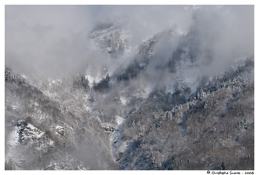 Paysage de montagne dans les Alpes- un hiver prcoce - Haute-Savoie - Megevette