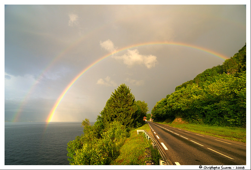 Paysage des Alpes - Arc en ciel sur le lac Lman - 2