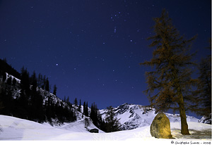 Paysages des Alpes - hiver - photographies de nuit