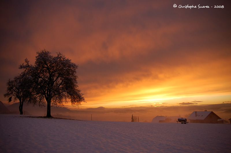 Paysage des Alpes - Aravis - coucher de soleil