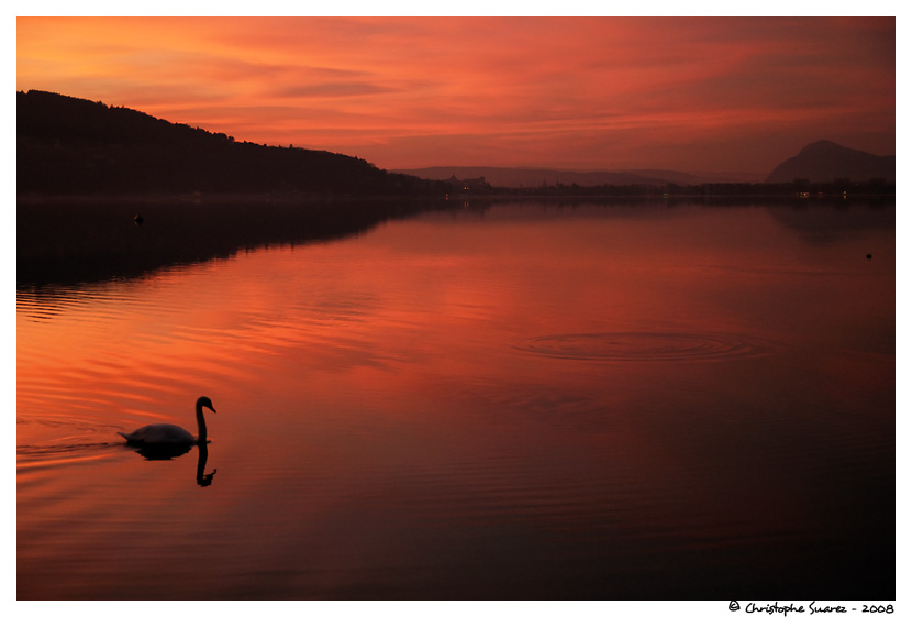 Paysage des Alpes - Semnoz - coucher de soleil sur le lac D'Annecy - 2