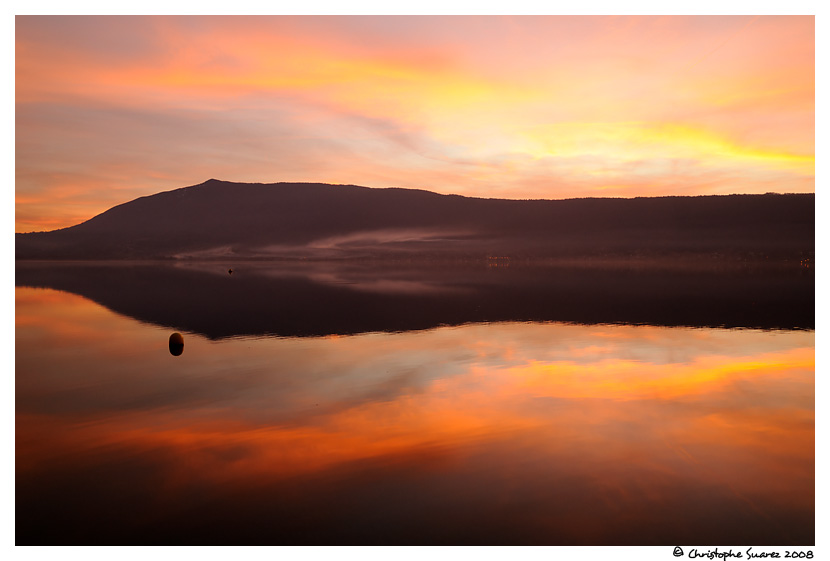 Paysage des Alpes - Semnoz - coucher de soleil sur le lac D'Annecy