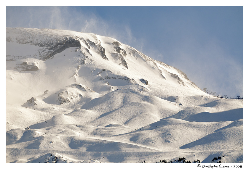 Paysages des Alpes - hiver - Télécabine de la Clusaz