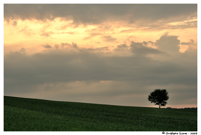 Coucher de soleil et ciel pr orageux - Sane et Loire