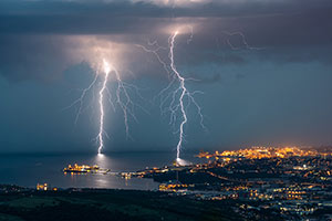 Orage trs lectrique sur Trieste