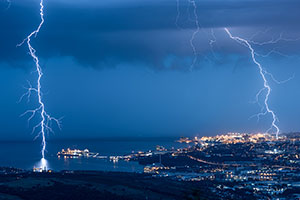 Foudre ramifie sur Trieste