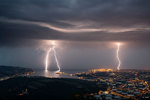 Orage très électrique sur Trieste
