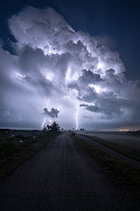 Orage dans le delta du P