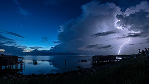 Orage sur le delta du P